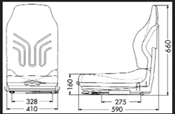 Grammer MSG20 Narrow Seat PVC with Switch